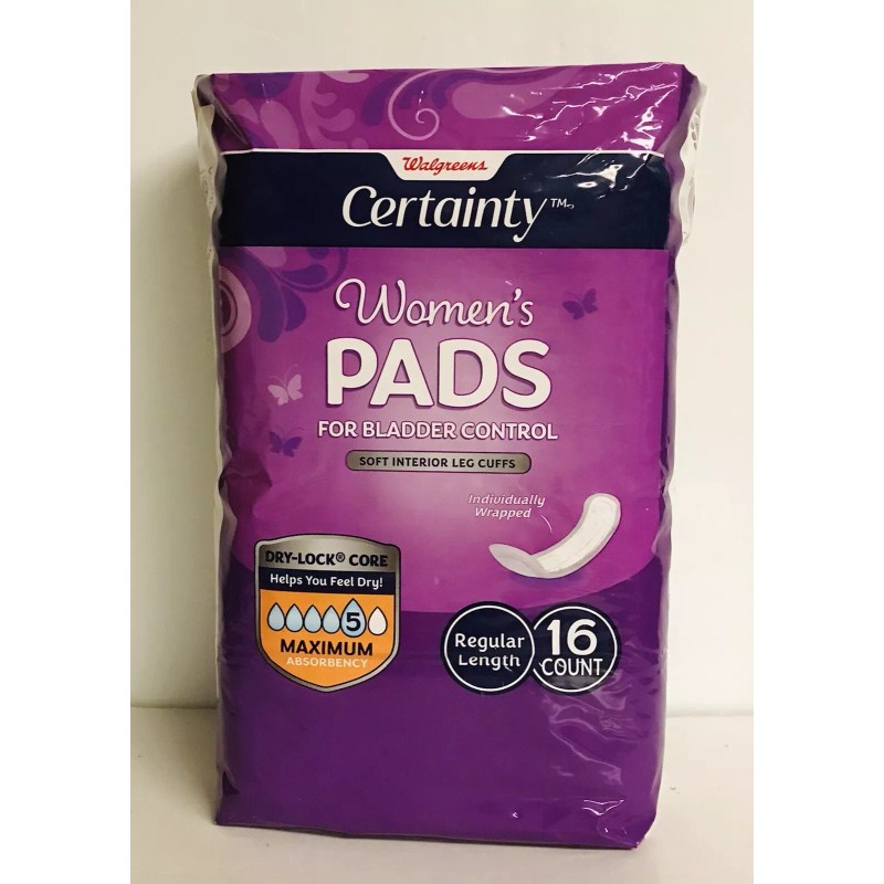 Certainty ~Women’s Pads for Blodder Control ~ Maximum Absorbency/ Regular
