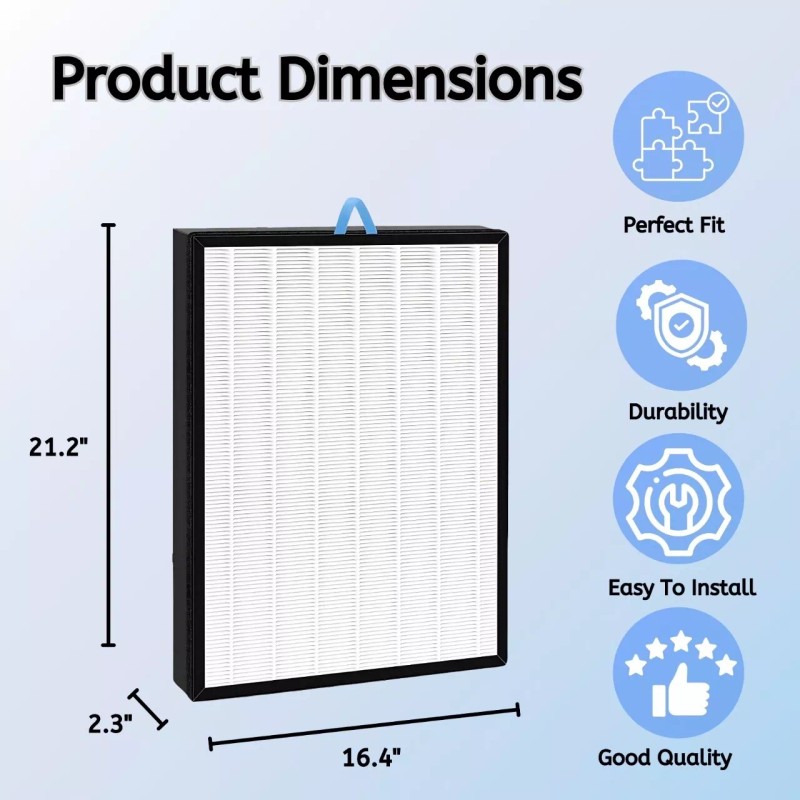 Nispira True HEPA Replacement Filter For LEVOIT EverestAir Air Purifier,