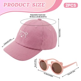Cappello Baseball Berretto Orso Cappello Bambina + Occhiali da Sole Neonato