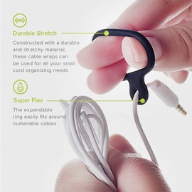 UT Wire Binditz Mini for Mobile Attachable Silicon Cable Wrap Earphone, Chargers & USB, Set of 8, White