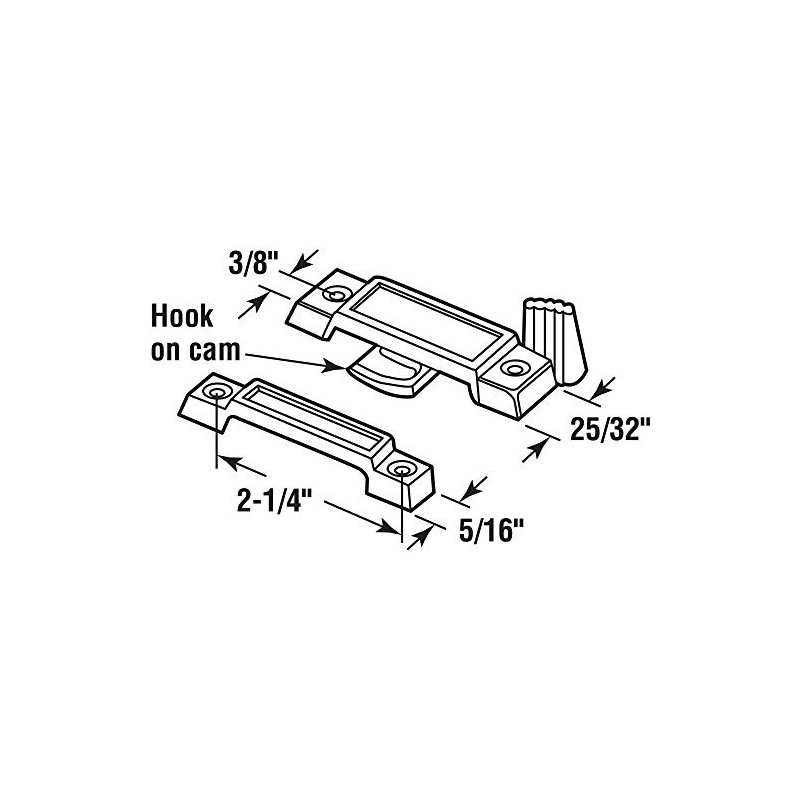 Slide-Co 17755 Diecast Black Finish, Window Sash Lock (Single Pack)