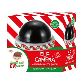 SIC ® Elf Christmas Dummy Surveillance Camera | CCTV Camera Christmas Decoration | With Built-in Flashing Red LED Light