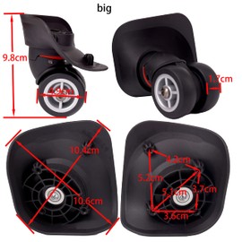 itdegno 2 x Universal Luggage Suitcase Replacement Wheel Wheel Axles Travel Suitcase Swivel Wheels Trolley Replacement Wheels OD 49 mm