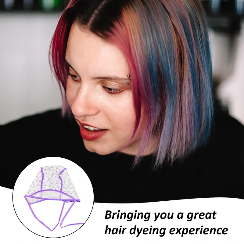 3 Pieces Hair Dye Cap, 3 Pieces Plastic Needles, Self-Contained