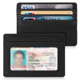 Fintie Slim Minimalist Front Pocket Wallet, RFID Blocking Credit Card Holder Card Cases with ID Window for Men Women, Black