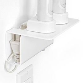 OAPRIRE Electric Toothbrush Holder Wall Mounted, Acrylic Electric Toothbrush Holder for Bathroom Come with Cable Organizer, Saving Space and Convenient Charging - White