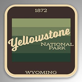 2-Pack Yellowstone National Park Decal Sticker | 4-Inches by 4-Inches | Premium Quality Vinyl Sticker | UV Protective Laminate | PD1026