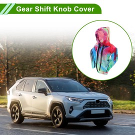 HOPESPANNER Gear Shift Knob Cover Stick Shifting Handle Protector 16x13cm/6.3"x5.12" Red Blue Polyester Car SUV Truck Universal