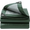 Tarps Heavy Duty Waterproof, Green/Silver 10Mil Polyethylene Tarp Cover with