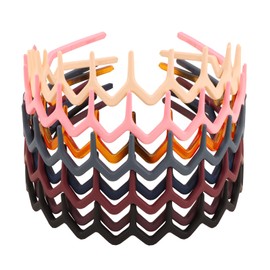 Canitor 8 Pieces Zig Zag Headbands for Women Teen Girls 90s Outfits Fashion Hair Accessories Hair Bands for Women's Hair Non-slip Thin Wave Teeth Comb Head Bands