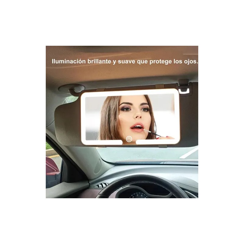 Espejo De Maquillaje De Visera De Coche Con 3 Modos
