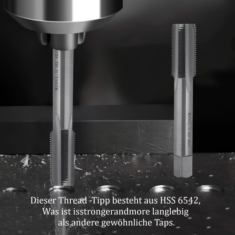 Tap and Die Set, M18 x 1.5 mm, HSS Tap