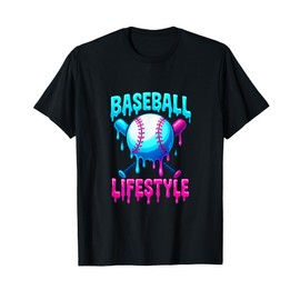 Baseball Shirt Baseball Drip Lifestyle Boys Pink Purple T-Shirt