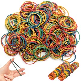 Pack of 500 Rubber Bands, 38 mm Colourful Rubber Rings, Elastic Rubber Bands, Household Rubbers Mixed, for Hair, Work, Office