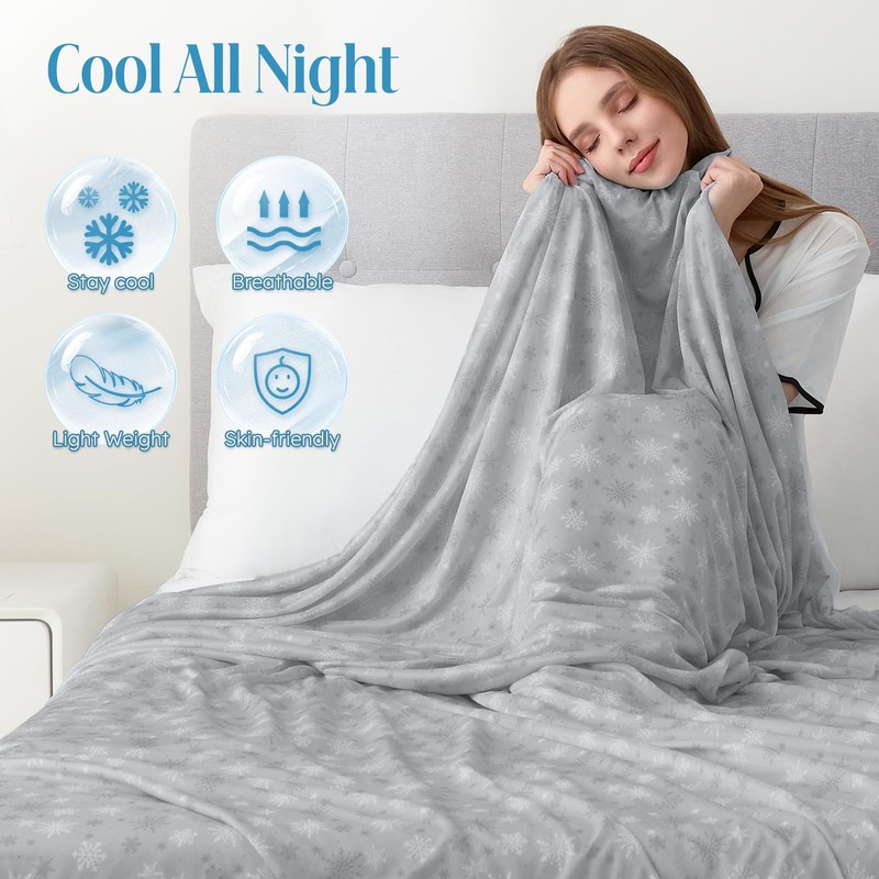 OIGAE Cooling Blanket for Hot Sleepers - Soft & Lightweight