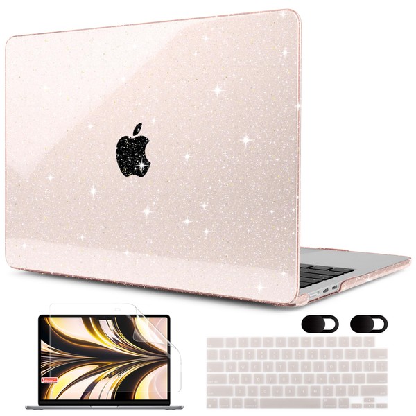 MEEgoodo Glitter Case for M3 MacBook Air 13.6 inch Case,Fit