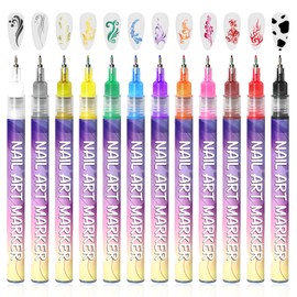 12 Colors Nail Art Pens Set – Quick Dry DIY Painting & Dotting Tools – Precision Nail Design Kit with Fine Liners for 3D Art – Home Manicure for Gel and Acrylic Nails