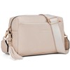 Roulens Triple Zip Small Crossbody Bag for women,Wide Strap Cell