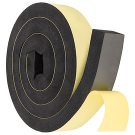 Fivebop 1 Roll NBR+PVC Air Conditioner Foam Weather Stripping- 2 x 1 Inch 6.5FT Adhesive High Resilience Insulation Foam Seal Tape for AC Door Window