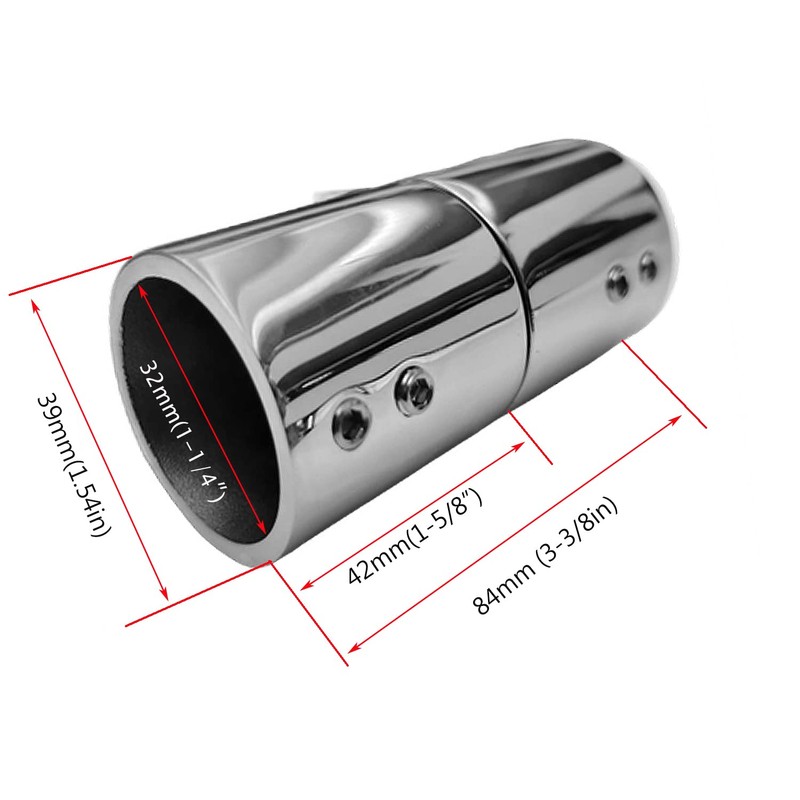 RedSnake Stainless Steel Marine Grade Boat Railing Pipe Connector Folding