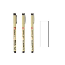 PIGMA MICRON Sakura Black 3 Fineliner Graphic, 1 mm
