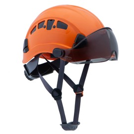UNINOVA Safety Hard Hat with Visor - ANSI Z89.1 Approved Helmet Adjustable - 6-Point Suspension & Hardhats Vented,Class C Safety Helmet Construction Work (A4 Orange Tinted Visor)