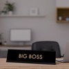 The Boss Novelty Desk Sign. Black Frame | (2 x