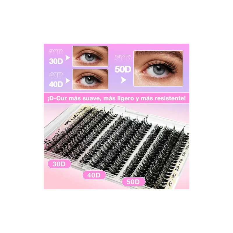 Kit de Extensiones Pestañas Efecto Mink Natural con Curvatura D