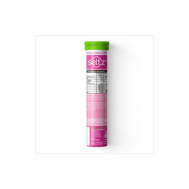 SELTZ Kit Electrolitos Tableta Efervescente, Sabores fresa kiwi, uva y