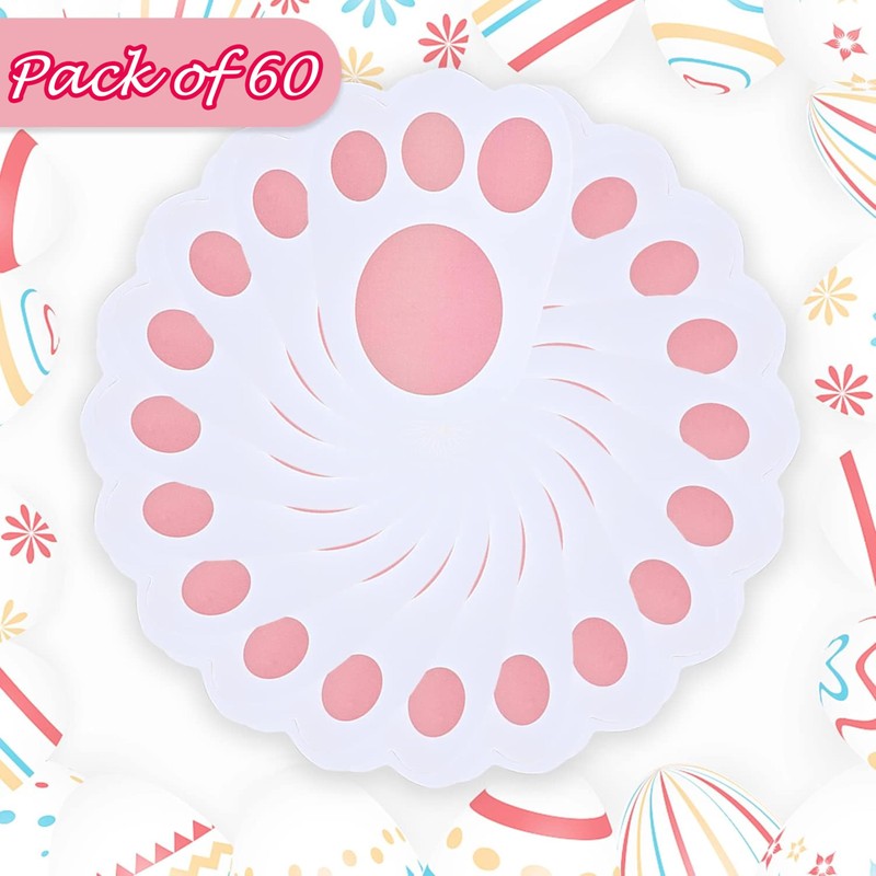 60Pcs Easter Bunny Feet, Easter Themed Yard Signs, Paw Prints,
