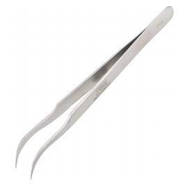 7-SA Curved Fine Tip Tweezers Stainless Steel Non-Magnetic Precision Tweezers for Scrapbooking Crafts Electronics Repair Tool