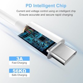 Paquete de 2 para Apple Cable de Carga USB C a USB C de 6 pies 60W, Cable Cargador Rápido Largo Tipo C a C, para iPhone 16 E/17/Air/15/Pro/Plus/Pro Ma