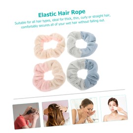 Gatuida 4pcs Plush Hair Ties for Women Soft Delicate Ponytail Scrunchies Stylish Hair Accessories for Daily Wear Parties Non Slip Design Adorable Look