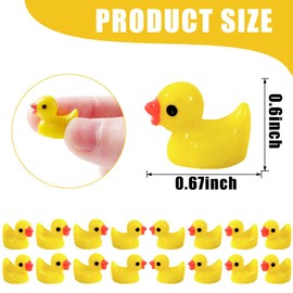 JOISHOP 120pcs Mini Ducks, Resin Tiny Ducks Little Plastic Ducks Small Ducks Bulk for Aquarium Dollhouse Fairy Garden Landscape Decor