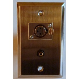 Philmore Stainless Steel Wall Plate with (1) XLR 3-Pin Female Microphone Connector & (1) 3.5mm Stereo Feed-Thru Jack; 75-733