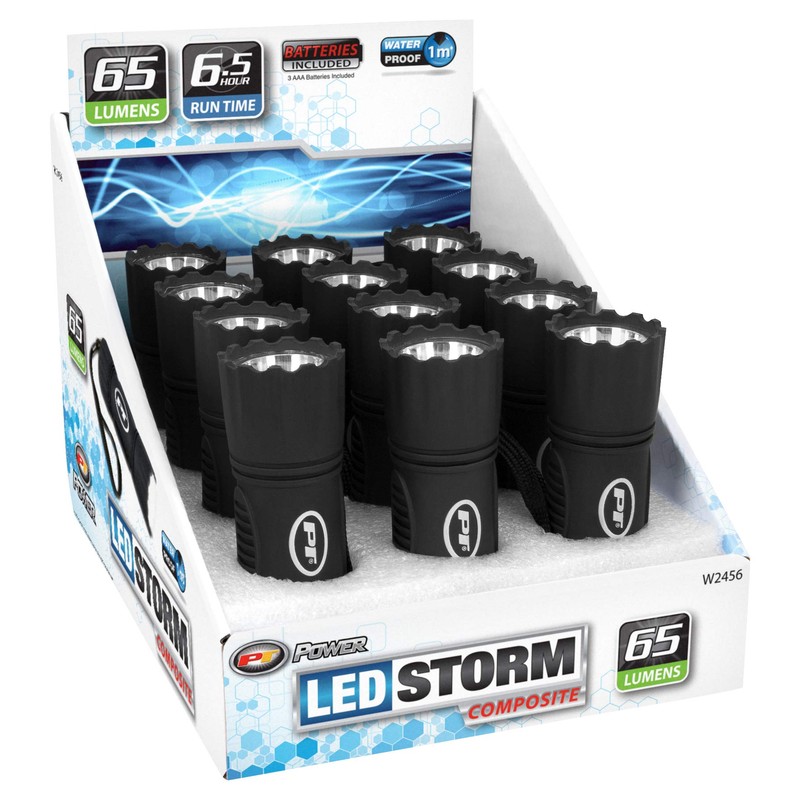 Performance Tool W2456 Storm 65lm Black Composite Flashligth (Sold as