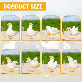Rislobx 8PCS Cute Goose Car Dashboard Decorations, Fun Geese Rear View Mirror Ornament Car Decor Interior Accessories Decor for Women Men