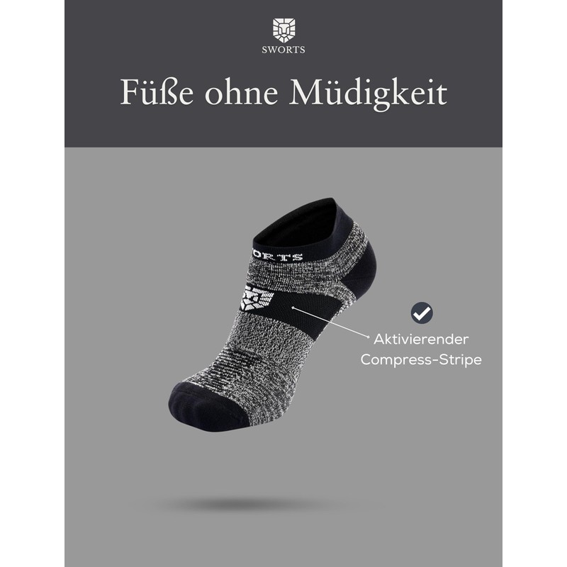 SWORTS ANKLE COMPRESS SOCKS I Extra Short Compression Socks with
