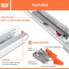 TOUCH Undermount Drawer Slides, Self-Soft Close (1 Pair, 15 Inch