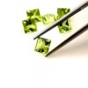 Unbranded PERIDOT GEM PRINCESS CUT LIME GREEN FACETED GENUINE GEMSTONE