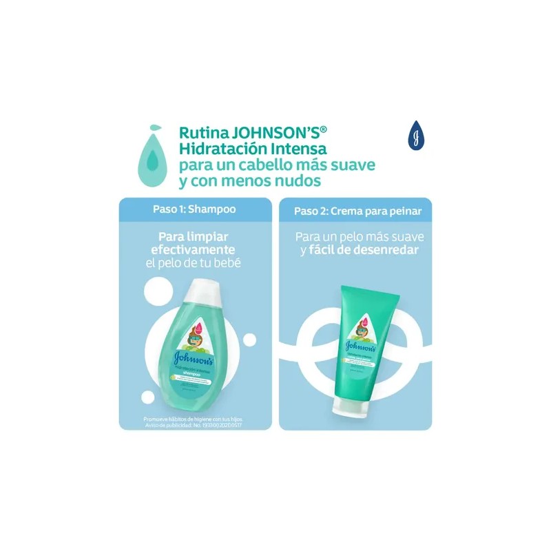 Shampoo Infantil Johnson's Hidratación Intensa 400 ml