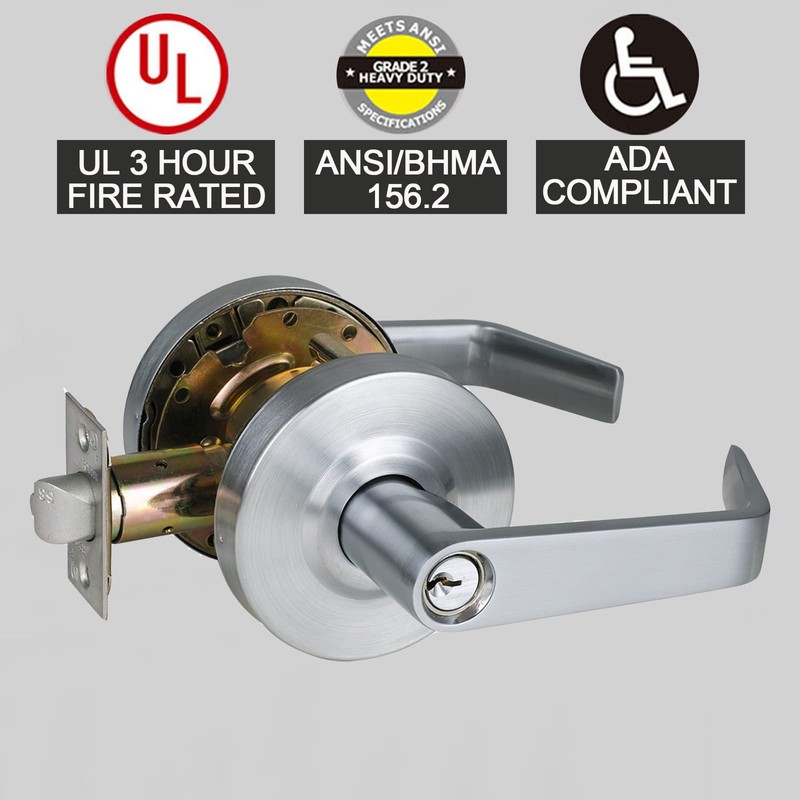 HISAFE Storeroom Door Handle Heavy Duty Grade 2 Commercial Door