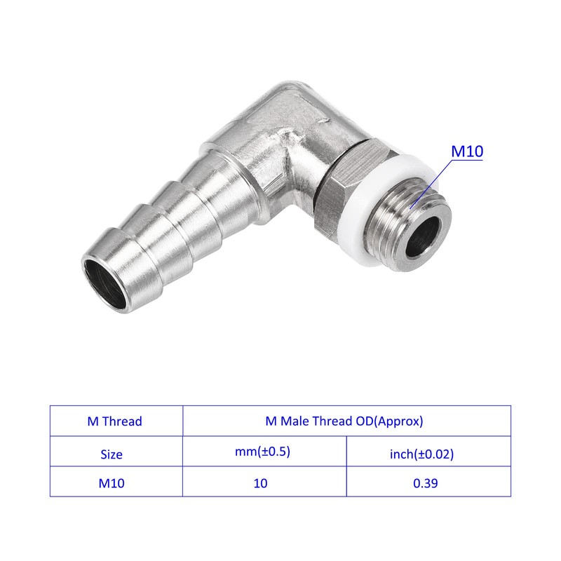 M METERXITY Hose Fitting - 90 Degree Angle Nickel Plated