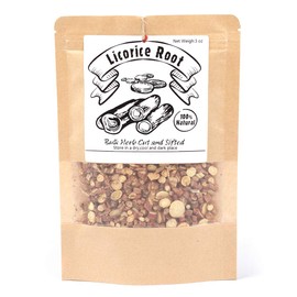EidolonGreen [China Medicinal Herb] Organic Licorice Root Tea (Sweet Root/甘草/Gan Cao/감초 뿌리/Glycyrrhiza glabra L.) Loose Cut and Sifted Dried Bulk Herbs 3 Oz (88g)