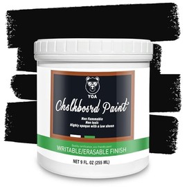 YOA Chalkboard paint, Black Matte, Acrylic Material, Non-toxic, 255g/9oz Cover 35 sp.ft, Suitable for Wood, Metal, Glass, Wall, Gypsum Board, Signs, Frames or any Surface, Interior/Exterior