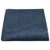 King & Priory Luxury Herringbone Denim Blue Tweed Pocket Square