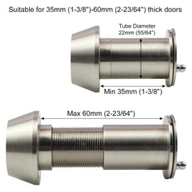 Earl Diamond - Peep Holes for Door, Solid Brass 220-Degree Door Viewer Peephole with Heavy Duty Rotating Privacy Cover for 1-3/8" to 2-23/64" Doors for Home Office Hotel, Hole 22 Satin Nickel