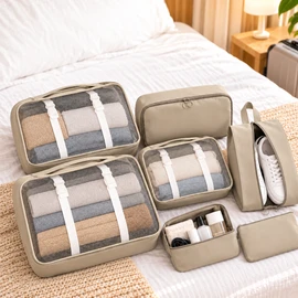 7-Piece Travel Packing Cubes Set – Foldable Luggage Organizer Bags for Clothes, Shoes & Toiletries
