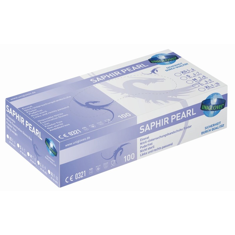 Unigloves Pearl Color Line Disposable Gloves, Nitrile, Assorted Colours Pink