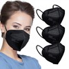 LEMENT 50pcs KN95 Face Mask Black 5 Layer Cup Dust
